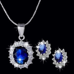Elegant Silver and Blue Jewelry Set